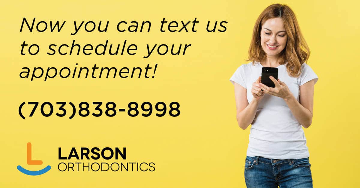 Larson Orthodontics - Text Our Office! Larson Orthodontics Alexandria, VA Braces and Invisalign Larson texting 1200x628 V2 - Larson Orthodontics - Text Our Office!