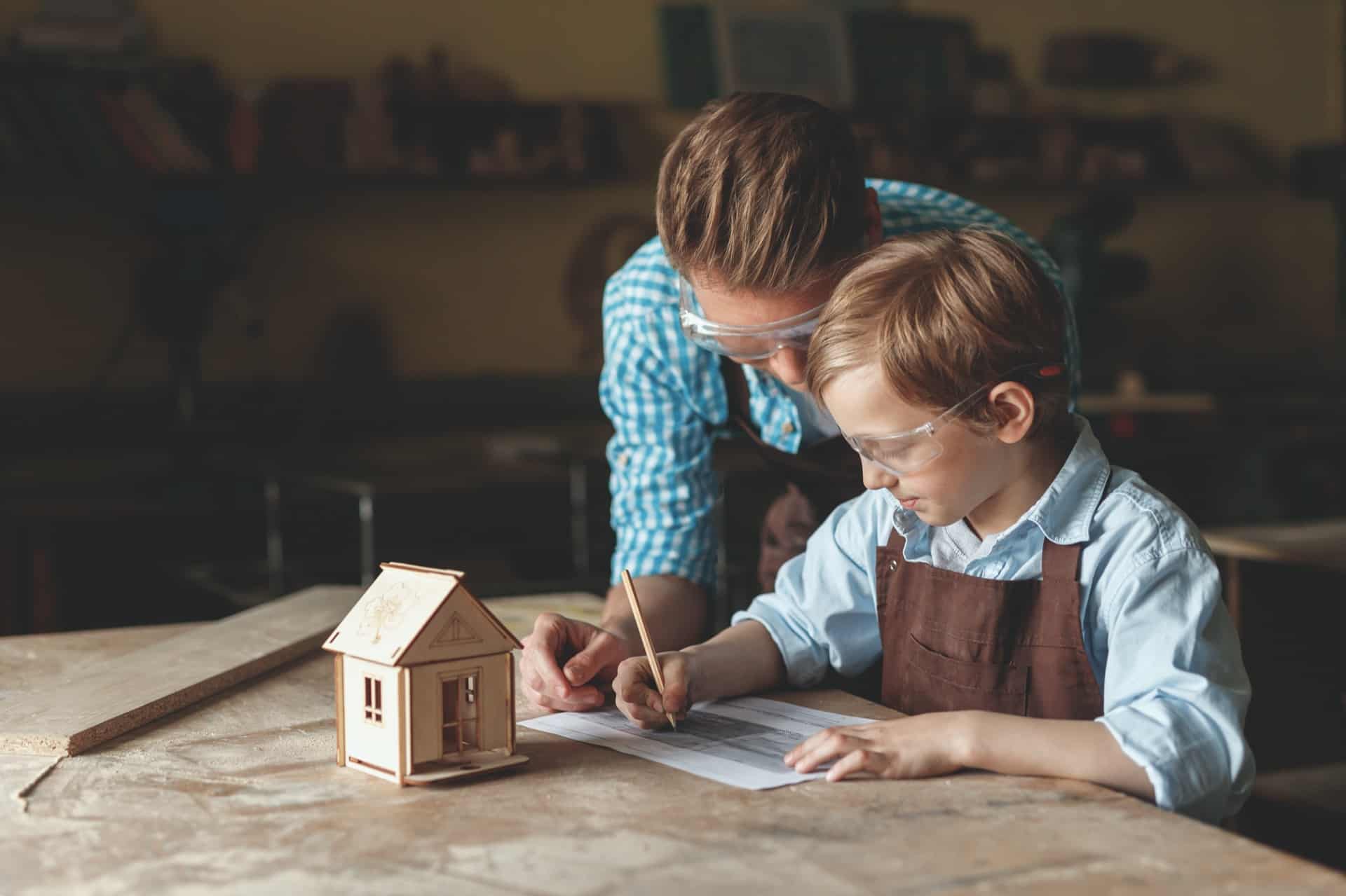 parent and child with a wooden house WDE823U - 7 Cool Things To Do With Your Kids At Home